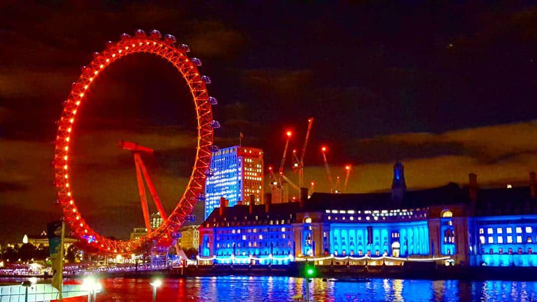 London Eye at night.