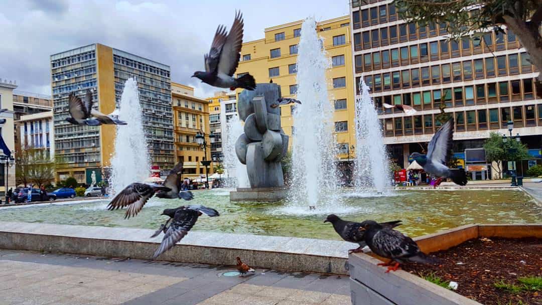 One of Athens central squares Greece