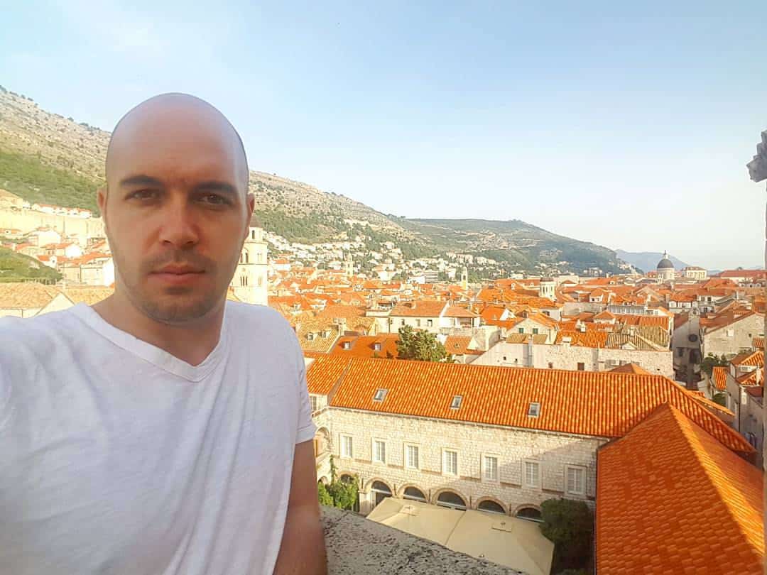 Selfie above old town dubrovnik