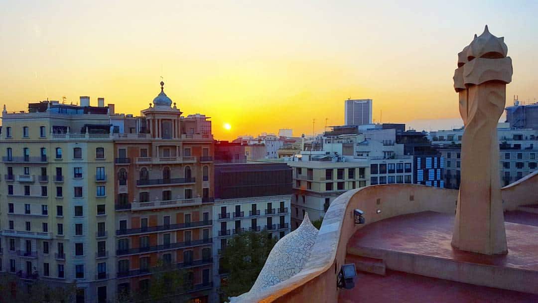 Sunset from Casa Mila rooftop