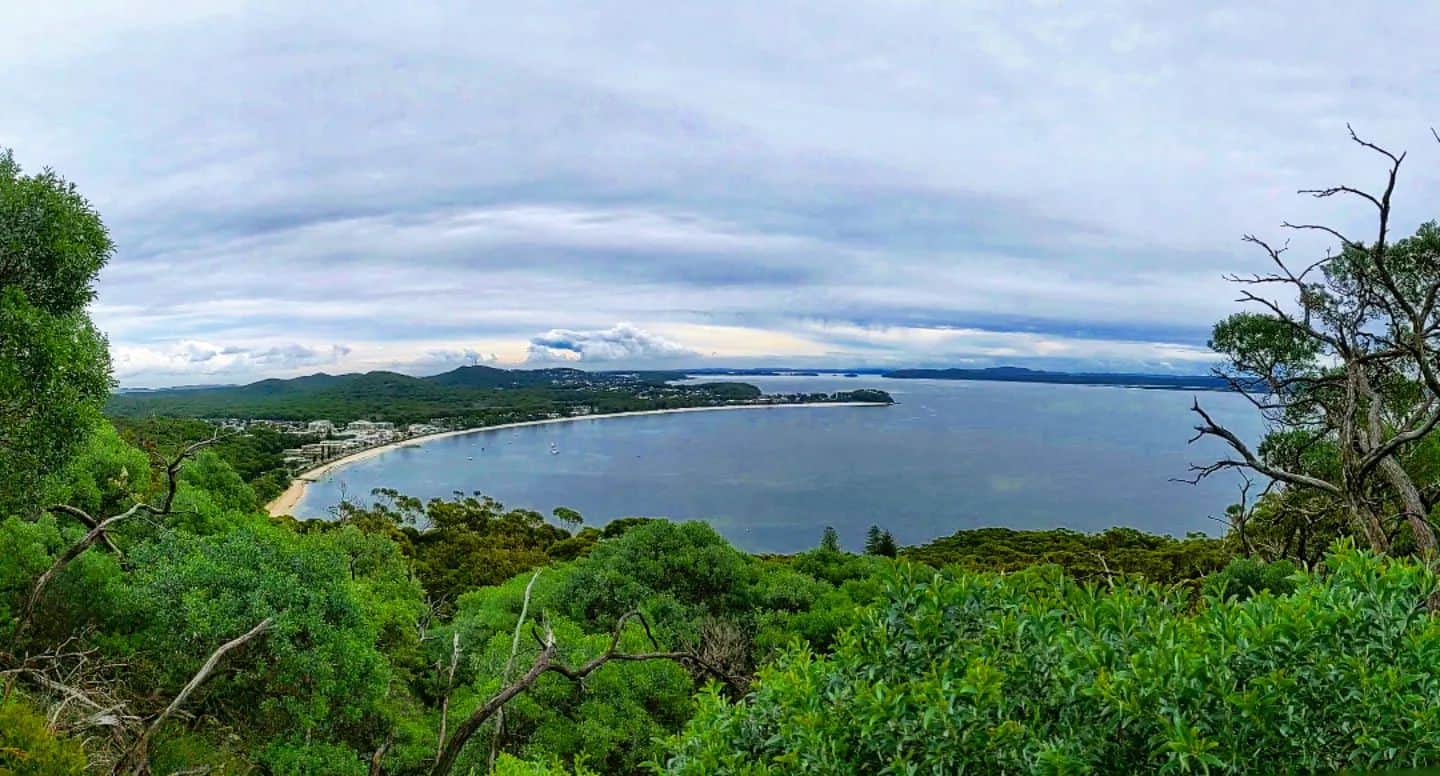 view of Nelson Bay from the mountin