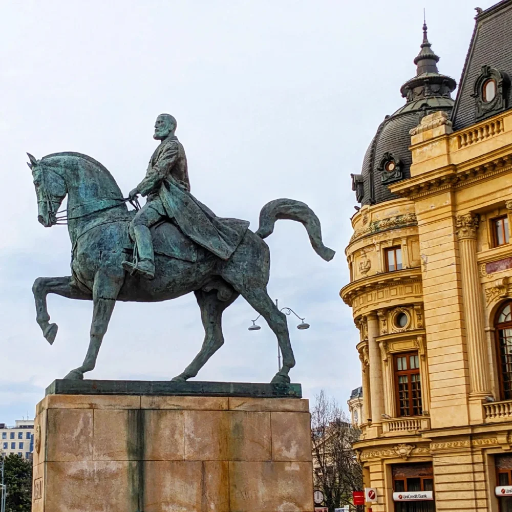 Bucharest, Romania Where the Past Meets the Future in a Symphony of Fun man on horse statue