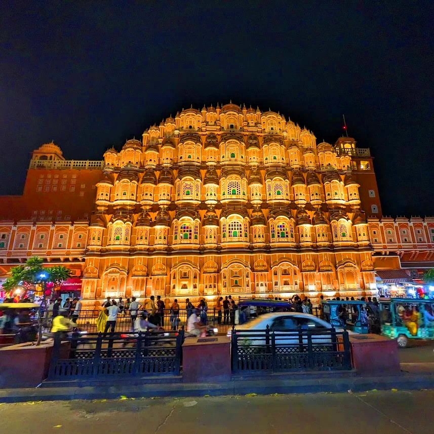 Hawa Mahal, or Palace of the Winds, is a beautiful sandstone structure that was built in the 18th century. It is one of the most recognizable landmarks in Jaipur India (1)