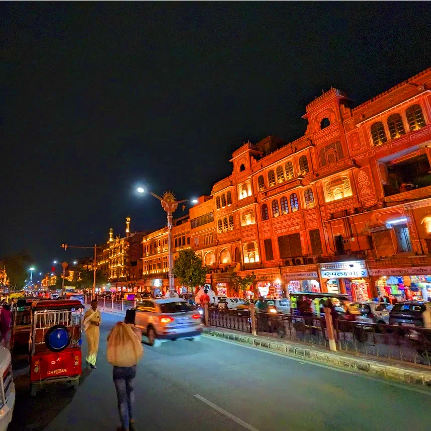Jaipur India streets at night (1)
