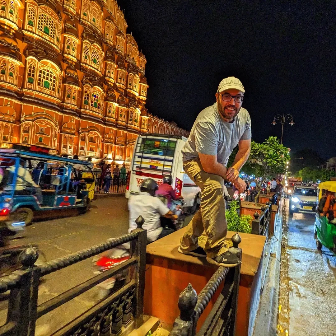 On the streets of Jaipur India at night