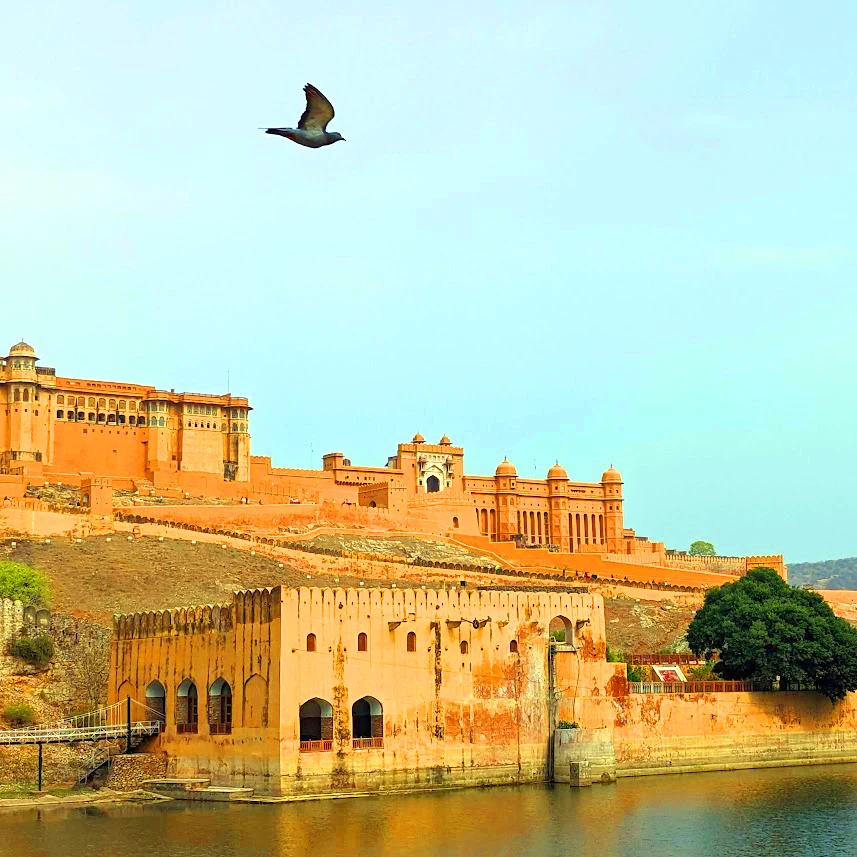 The Amber Fort is a magnificent palace complex located on a hilltop overlooking the city. It is one of the most popular tourist attractions in Jaipur India