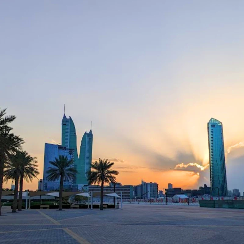 View of Manama Bahrain at sunset