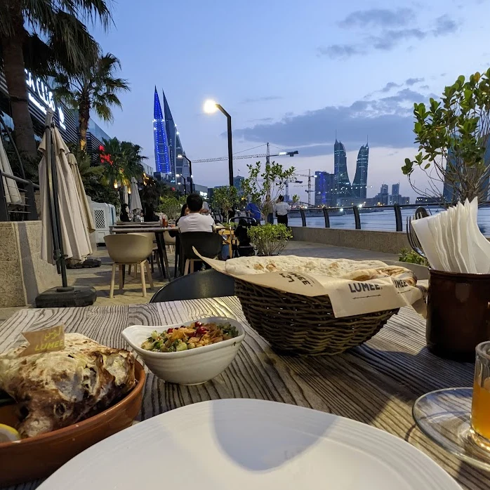View of Manama Bahrain with local food
