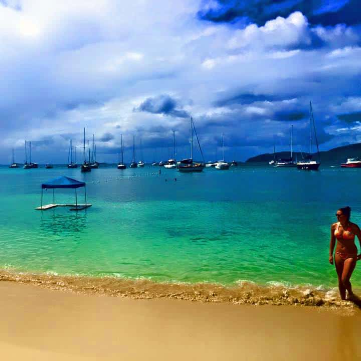 Water Island, U.S. Virgin Islands. woman on beach (1)