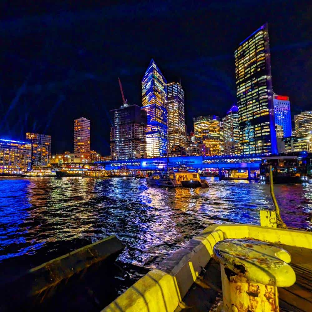 Sydney Australia building with lights at the CBD down town city