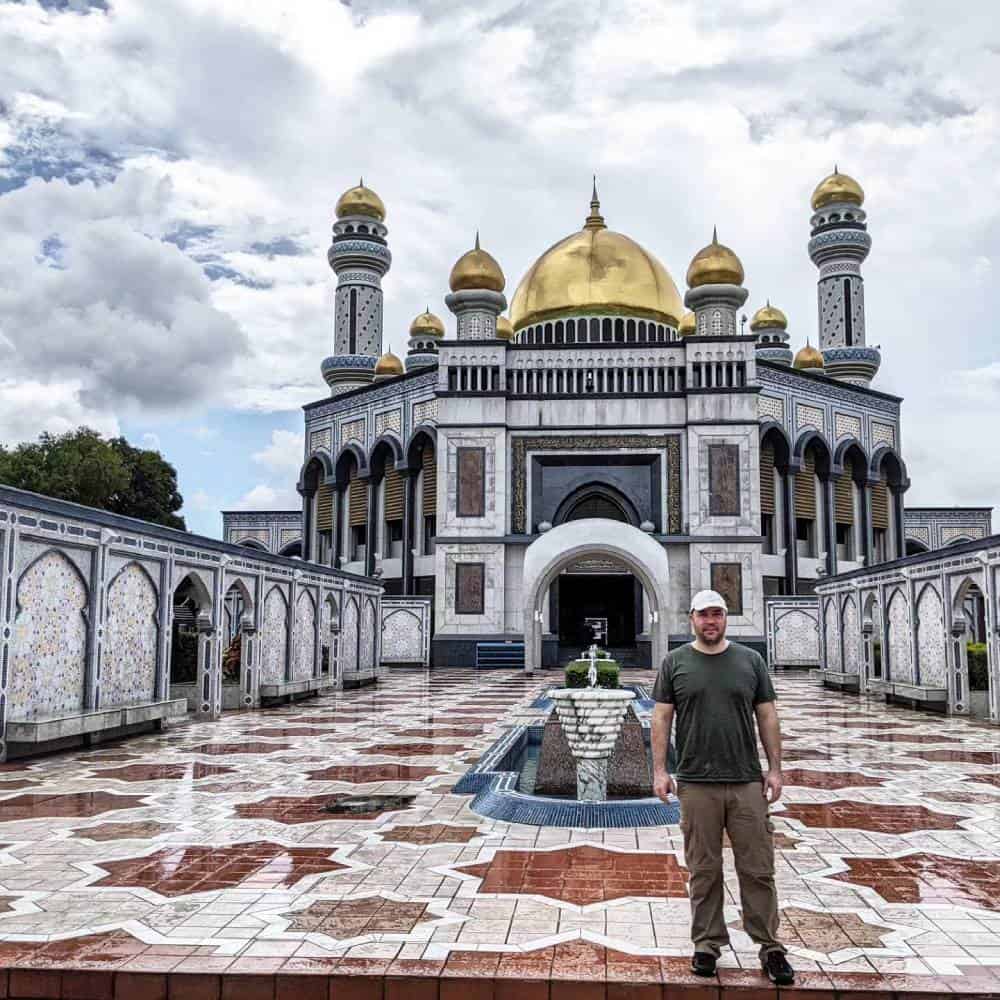 Isaac at Brunei mosques.