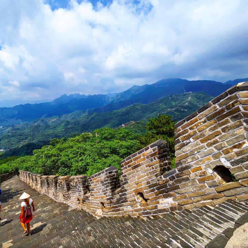 Mutianyu_ For a less crowded but equally beautiful experience, walking down the stairs