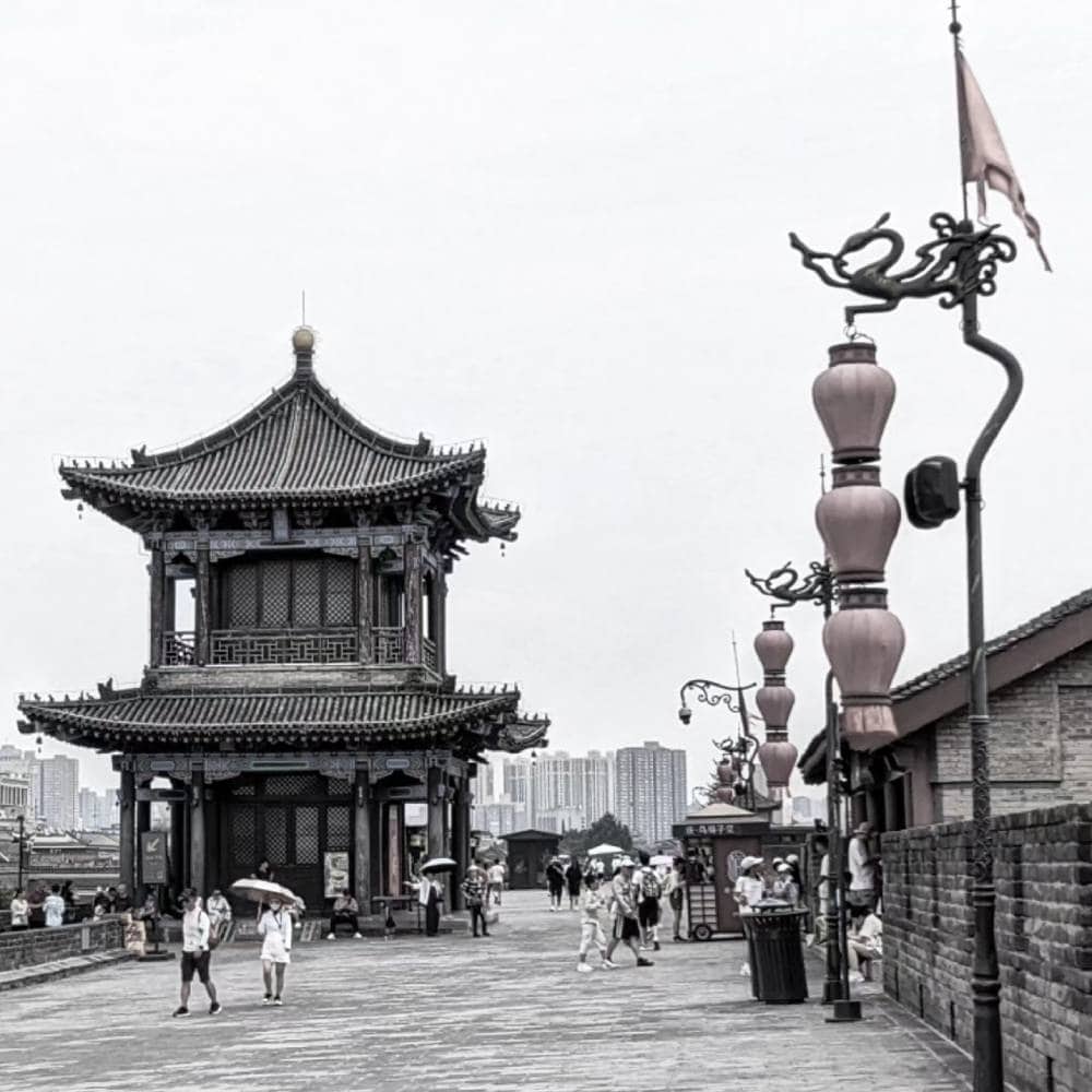 flags and posts, Xi'an China things to do and see