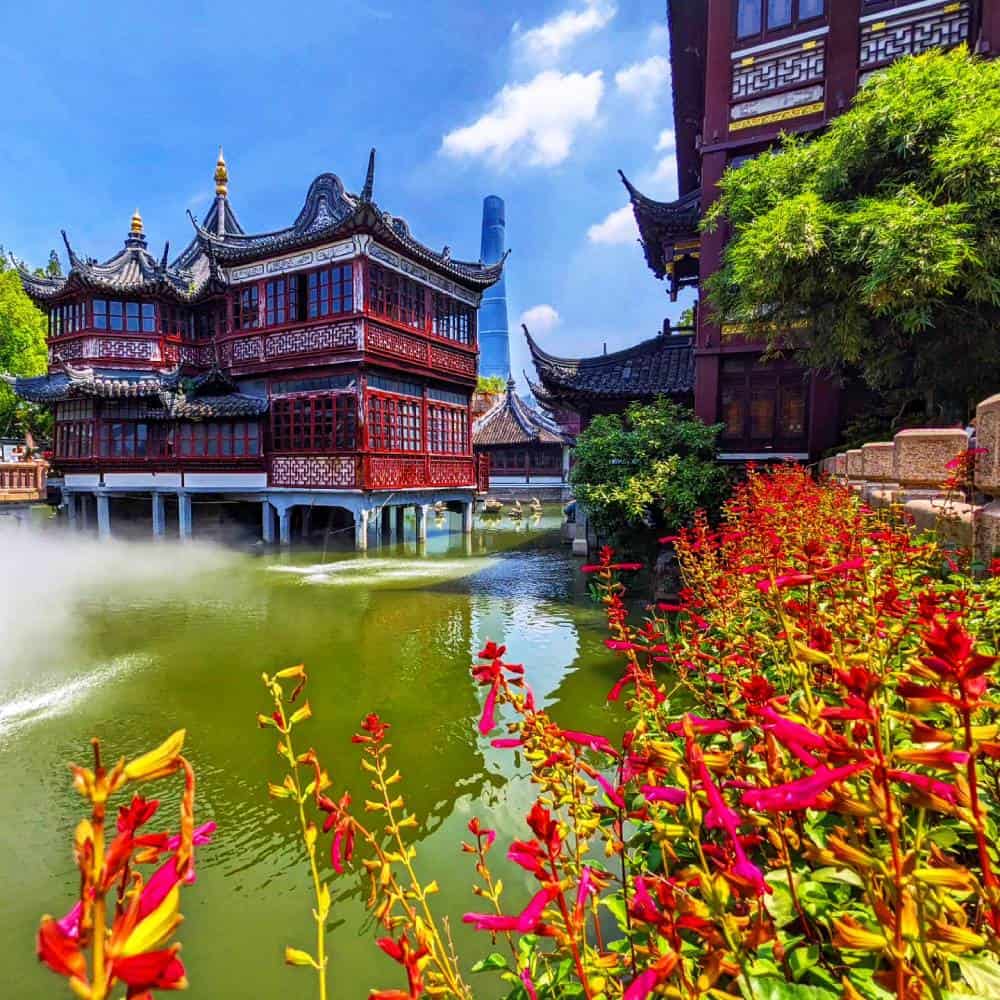 flowers and old and new at Yu garden Shanghai, China – Things To Do And See