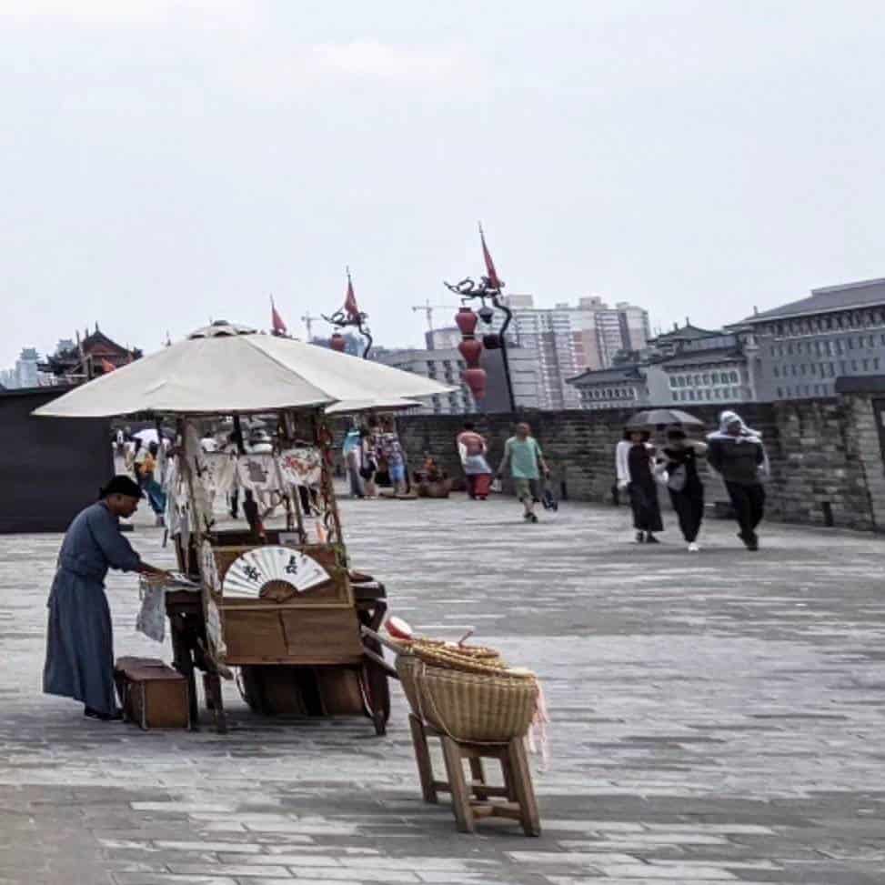 market stall on wall, Xi'an China things to do and see