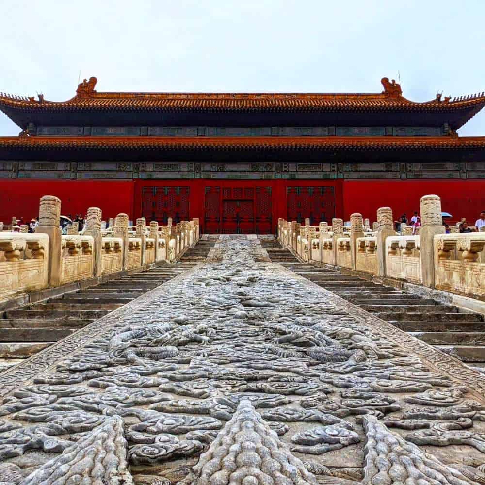 rock carving at The Forbidden City is the imperial palace complex in the center of the Imperial City in Beijing, (1)