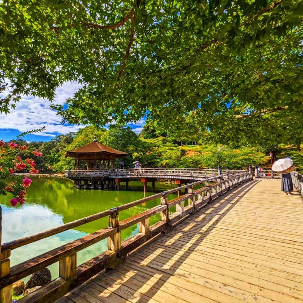 view of house on lake with bridge at Nara, Japan - Things To Do And See