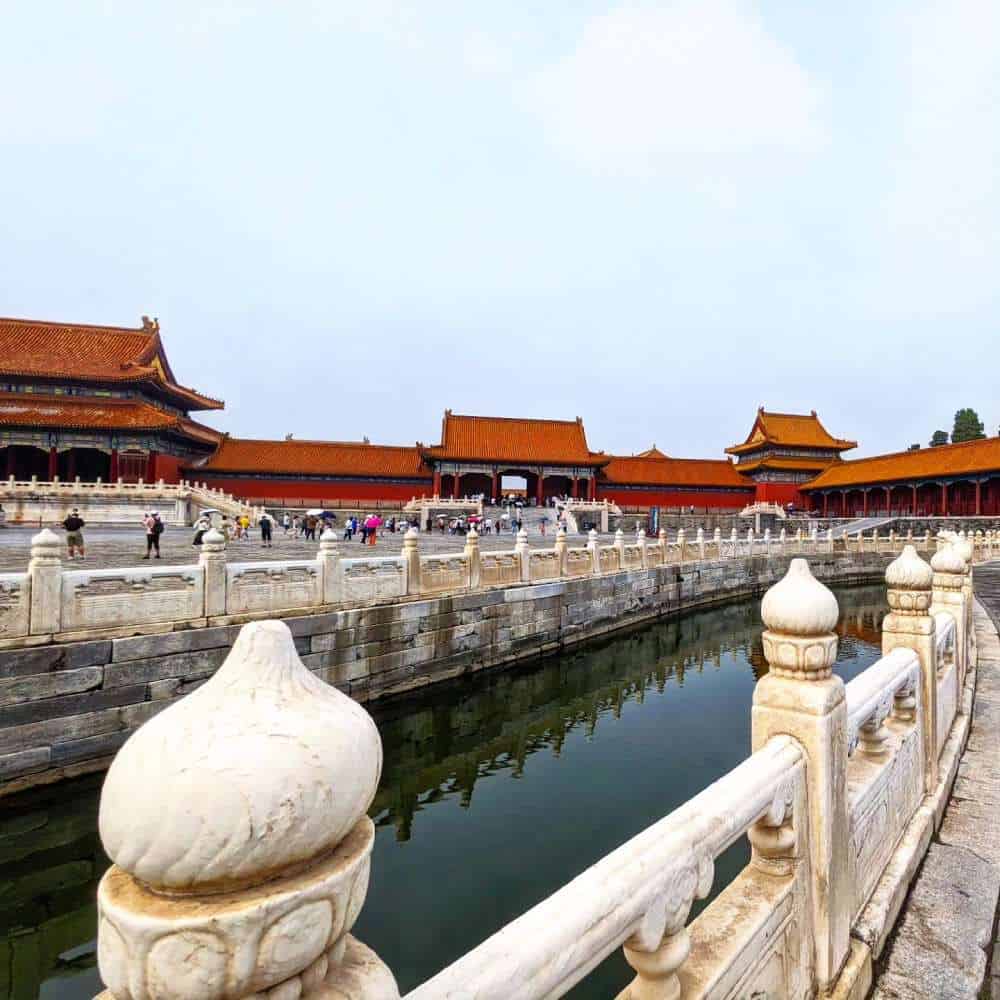 water at the Forbidden City is the imperial palace complex in the center of the Imperial City in Beijing, water canal