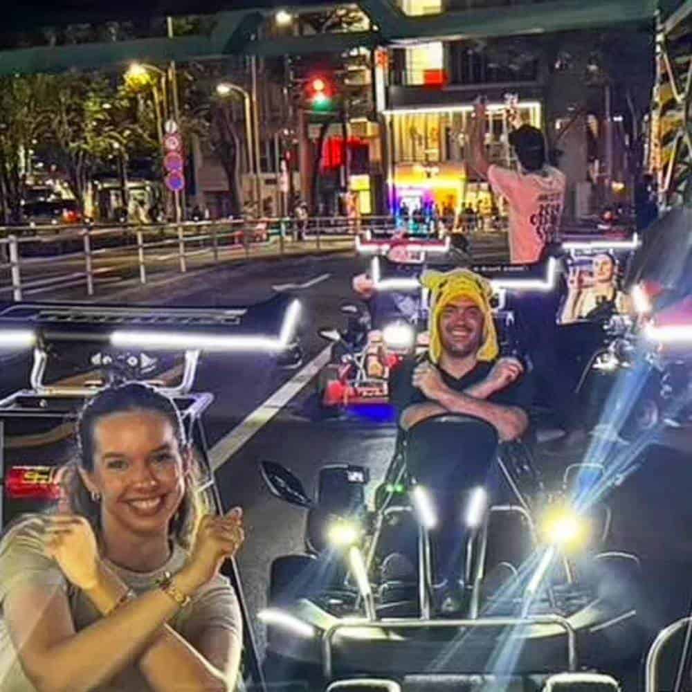 go cart in the streets of Tokyo Japan